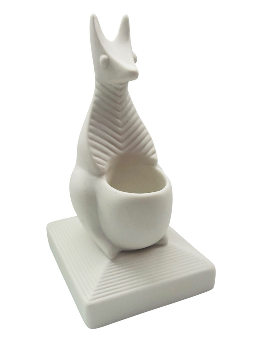 Jonathan Adler White Porcelain Kangaroo Animal Match Strike Holder
